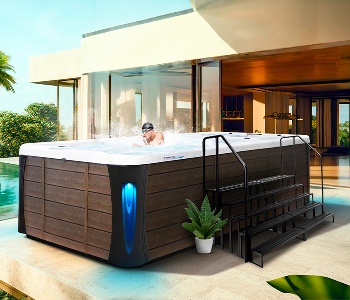 Calspas hot tub being used in a family setting - Savannah